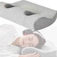 Ergonomic Cervical Pillow for Sleeping, Double Hole Design for Headphones Washable