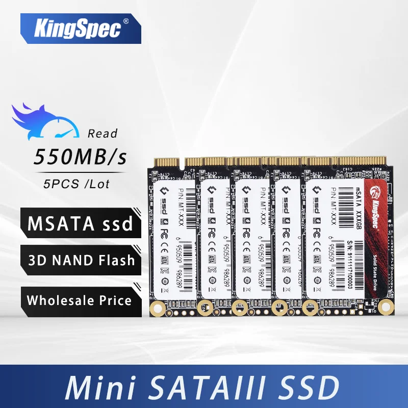 KingSpec Half Slim mSATA SSD 64g 128GB 256GB 512GB 1TB HDD SATA 3.0 For  Tablet PC HD Laptop Hard Drive Disk mSATA Half Size