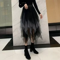 Summer Tutu Women Skirt Harajuku Casual Tulle Bottom Jupe Femme Faldas Fashion High Waist Midi Mesh Skirts Woman Clothing Saia - Image 4