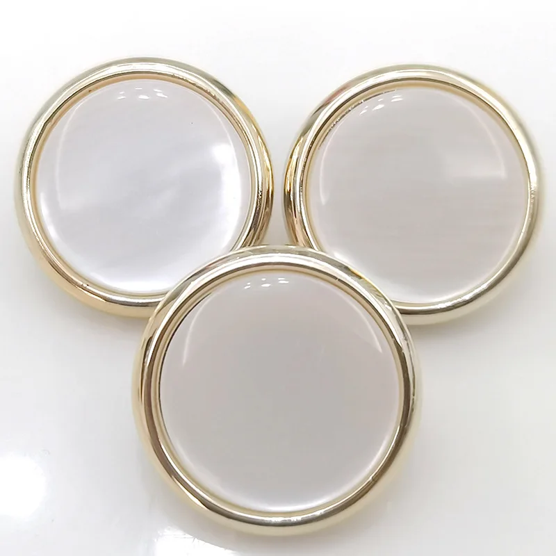 10PCS Beautiful Shank Buttons Round Gold Color Pearlized Shank Buttons Woman's Blouse Coat Clothes Accessories 3