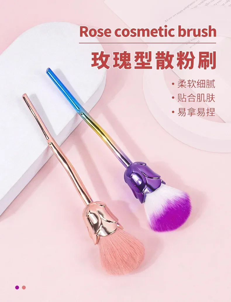 Description Picture 2 of itemRose Nail Dust Brush Flower Nail Art Brush Round Small Gel Polish Cleaning Brushes Cosmetic Brush Nail Accesories Tools