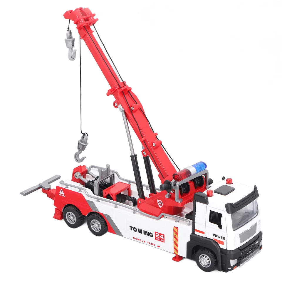 Garbage Truck Toy Friction Powered Big Tow Truck Toy With Hooks