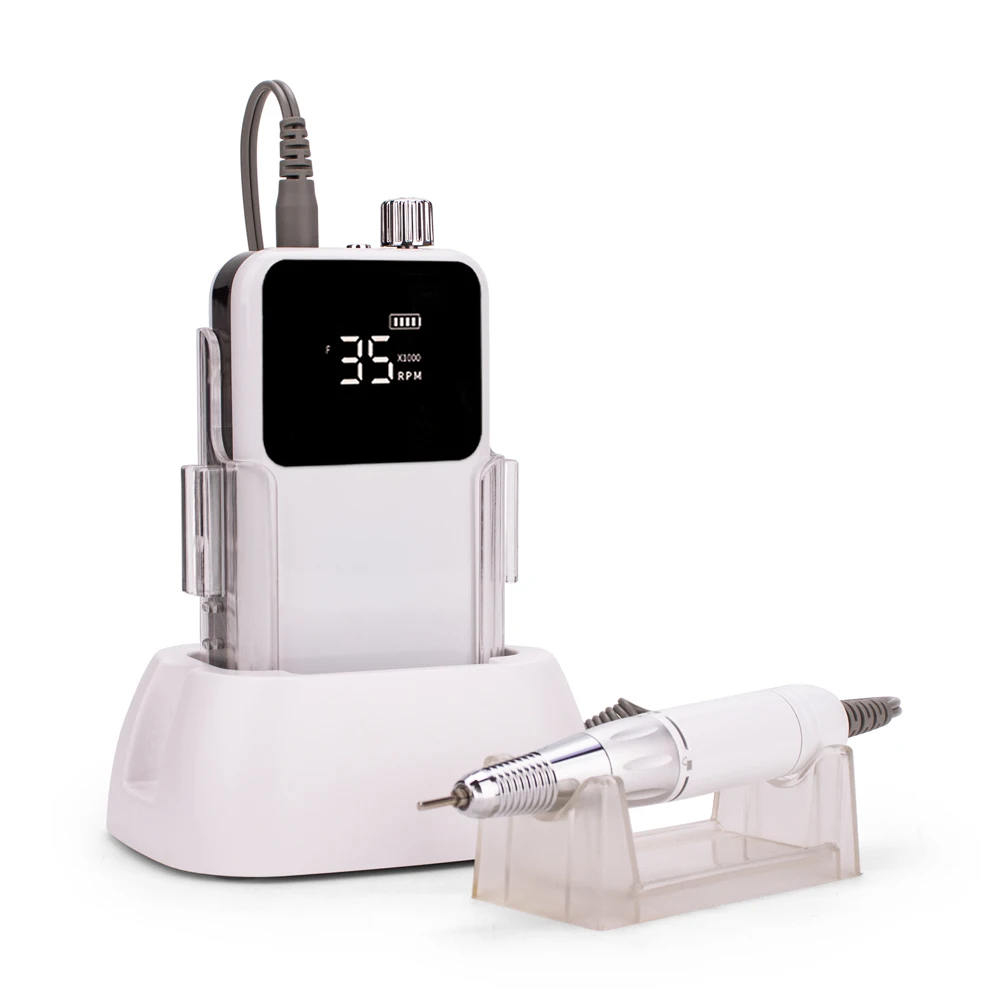 전문가용 35000RPM 전기 휴대용 네일 드릴 머신 충전식 저소음 네일 샌더 파일 매니큐어 살롱 도구