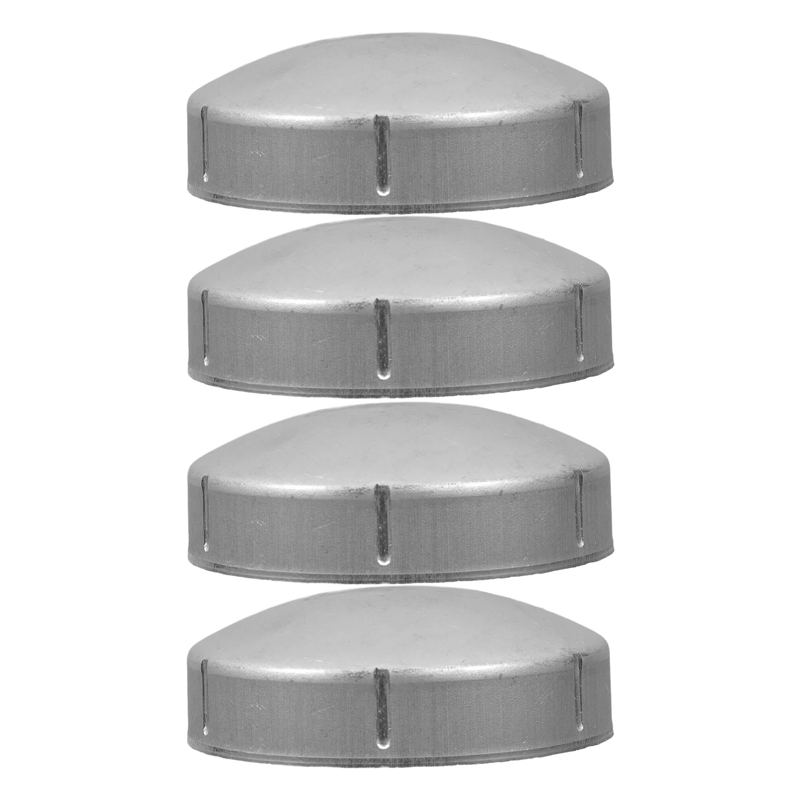 4 Pcs Fence Post Caps Round Baluster Cap Metal Zinc Rubber Railing Cover Warning Column Pipe Tubing End Material