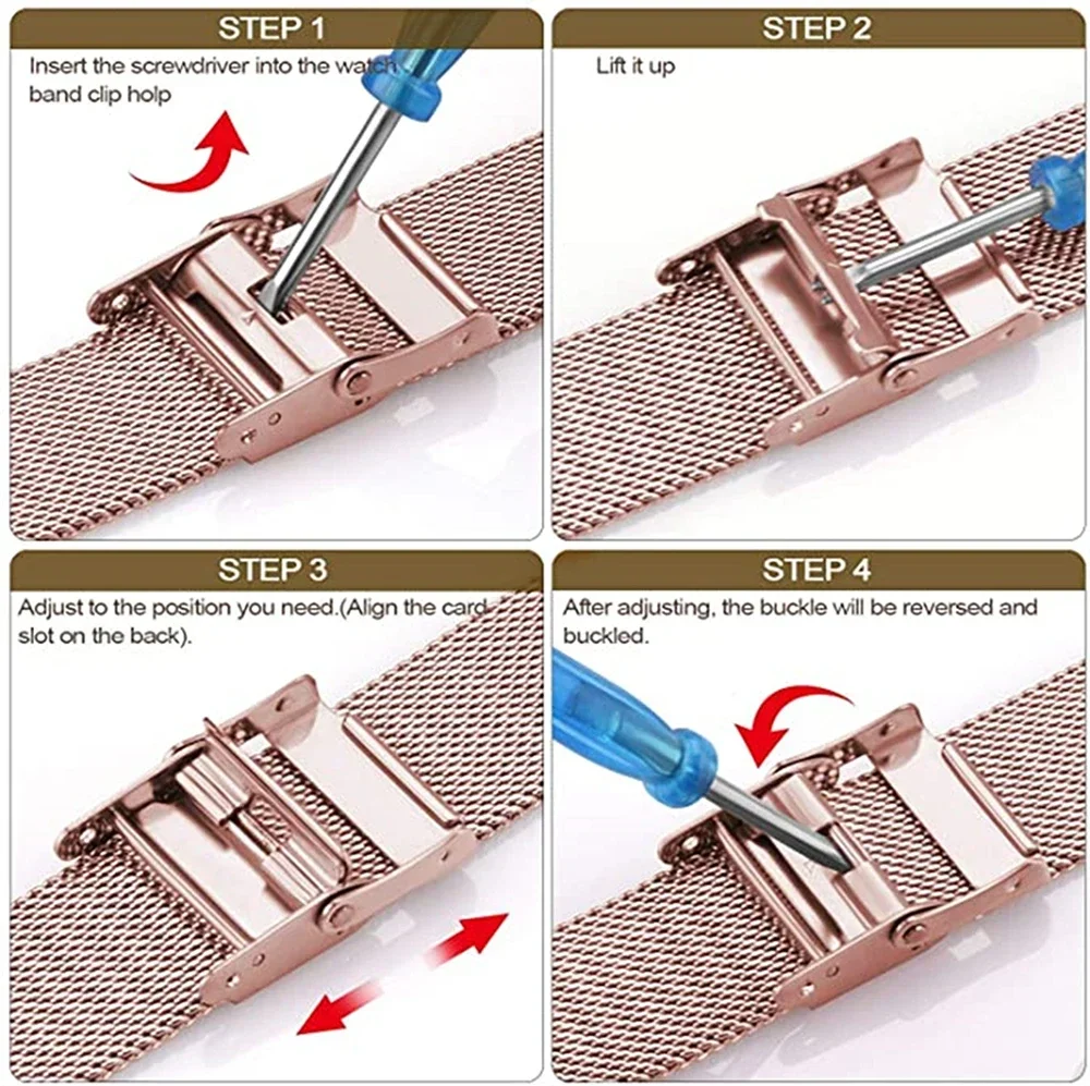 Premium Stainless Steel Watch Strap - Sleek Metal Bracelet
