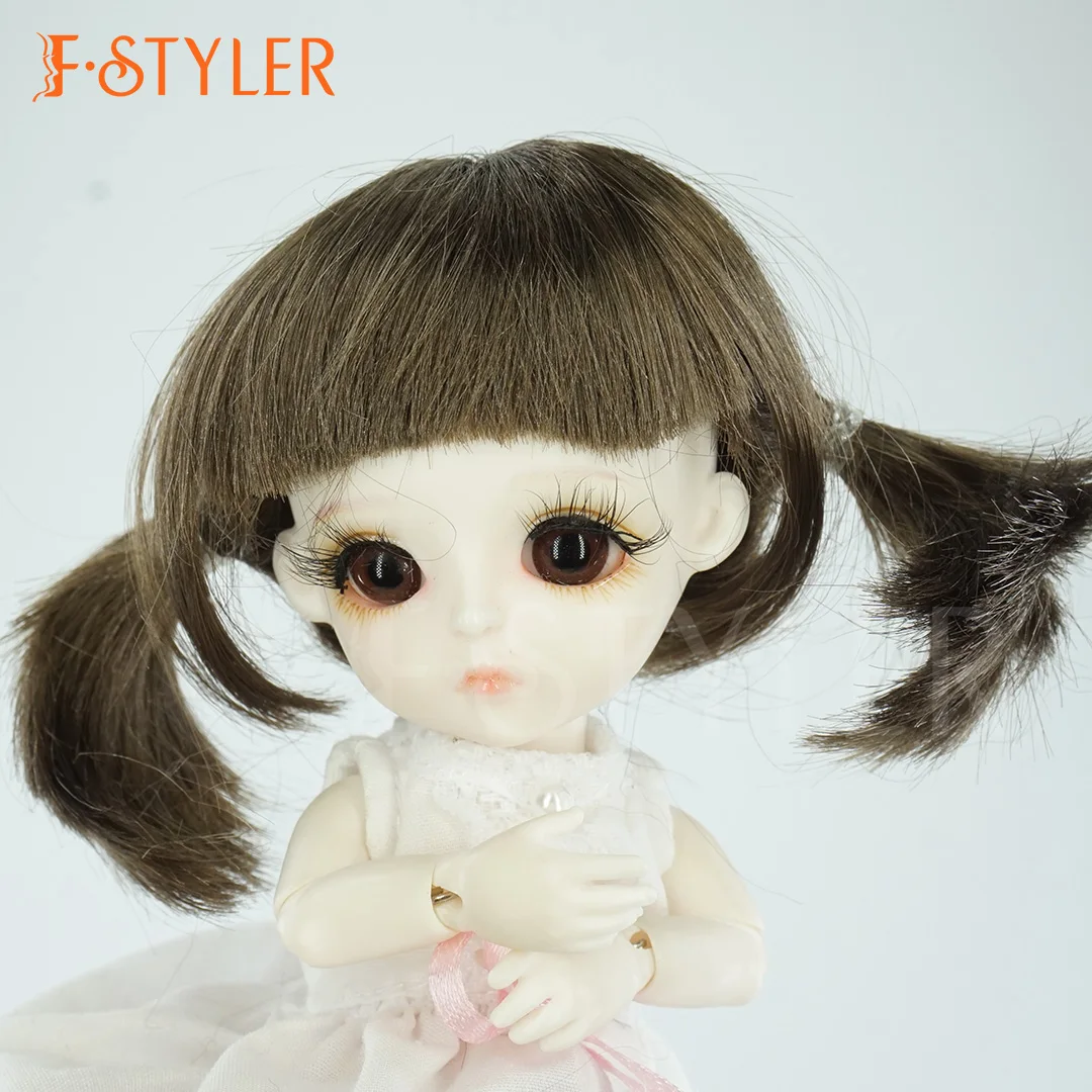 

Doll Wig Cute Double Ponytail Style BJD Doll Soft Synthetic-Mohair Various Colors Hair Accessories In Stock1/3 1/4 1/6 1/8