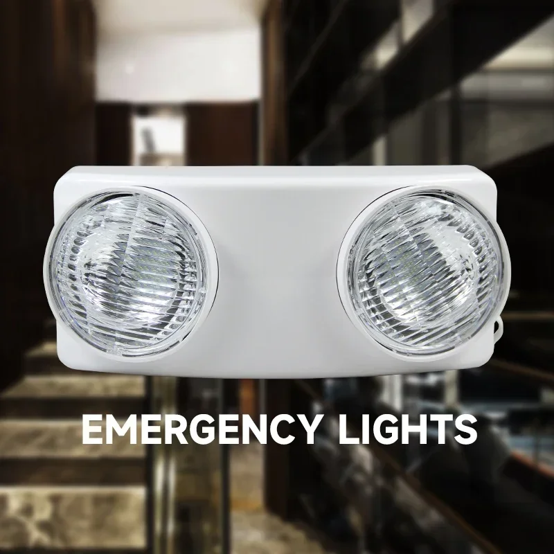 

Led Emergency Lights Rechargeable 2 Lamp Safety Indicator Household Public Warning Lamp Wall-mounted Corridor Lamp Failure Light