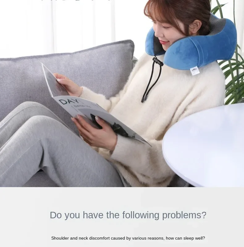 Description Picture 4 of itemU Shaped Memory Foam Neck Pillows Soft Travel Pillow Massage Neck Pillow Sleeping Airplane Pillow Cervical Healthcare Bedding