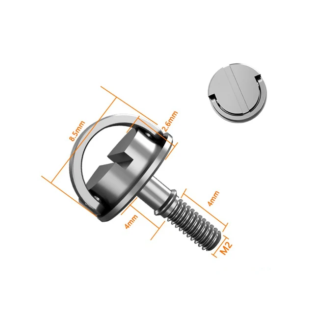 Viti Adattatore 1/4" Per Cinghia Fotocamera - 5 Pezzi In Acciaio Inox Con Anello A D - Per Treppiedi, Selfie Stick E Accessori - Foto 6