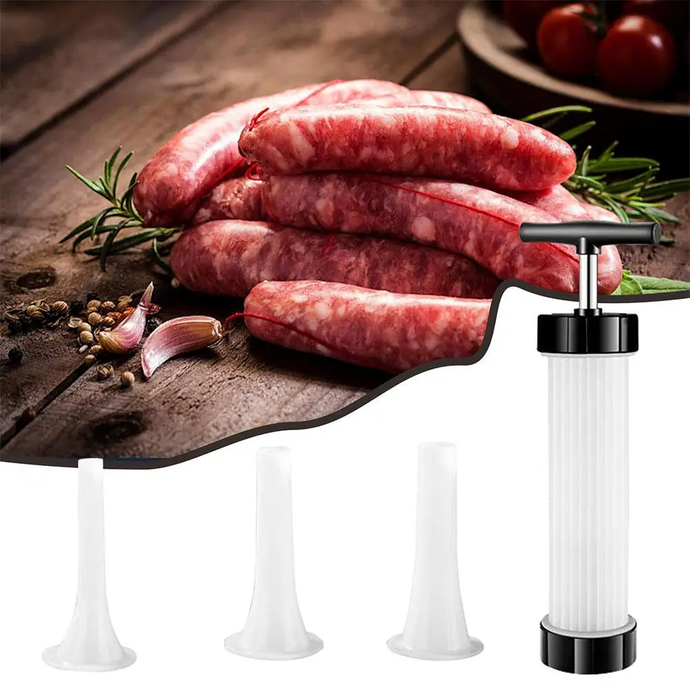 Manual Sausage Stuffing Machine Homemade Sausage Stuffer Syringe Stuffer Gadgets Manual Meat Injector Tools sausage stuffer