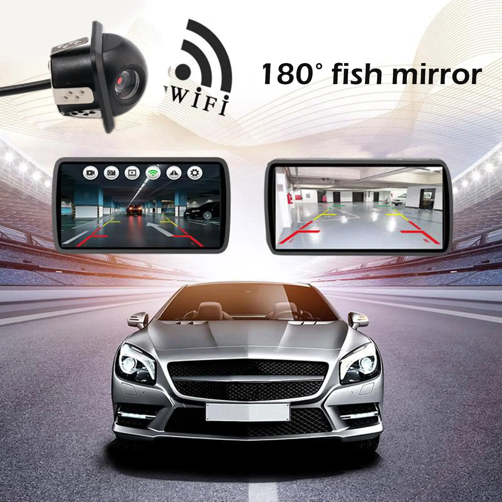 Telecamera per retromarcia per Auto visione notturna retromarcia Monitor per parcheggio automatico CCD impermeabile HD Video Fish Eye Lens - immagine 6
