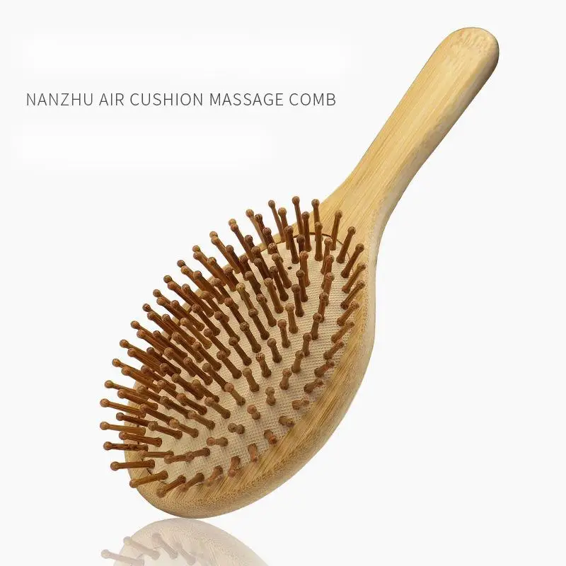 Professional Bamboo Hair Brush Airbag Massage Combs Anti-Static Tangling Hairbrush Reduce Hair Loss  Scalp Hair Styling Tools 5pcs set professional hair styling tools combs mirror хранение антистатического массажа расчесы волос набор