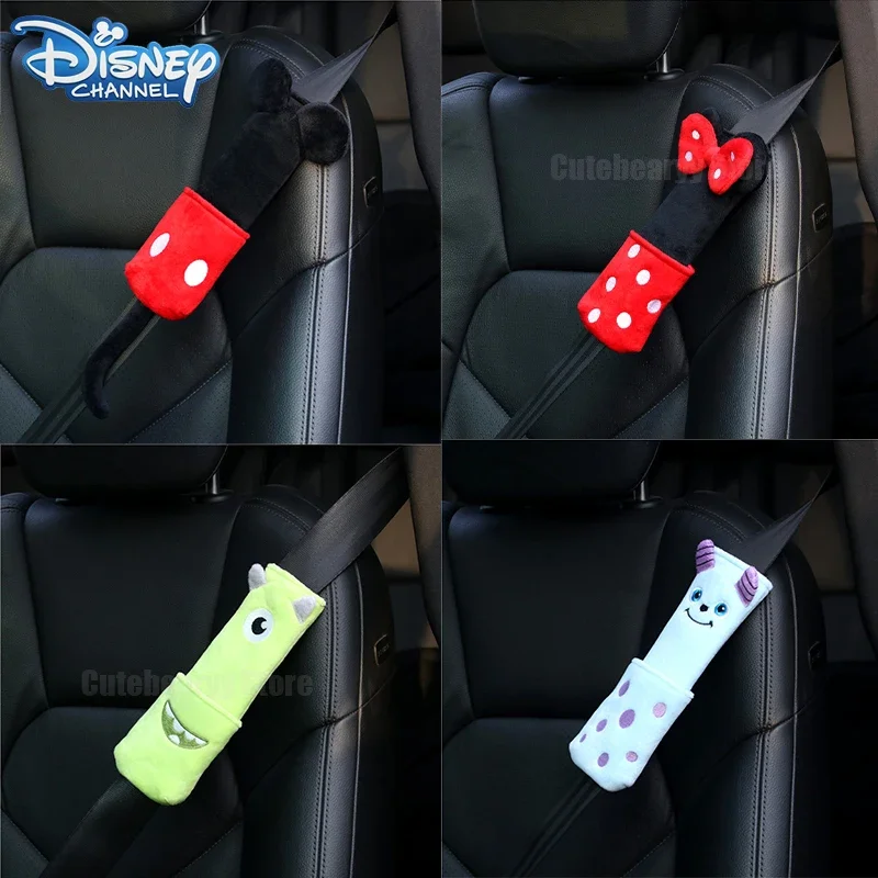 Seat Belt Pads Disney Mickey Seat Belt Shoulder Pads Cute Cartoon Soft Comfortable Universal Auto Seat Belt Protection Accessories Decoration