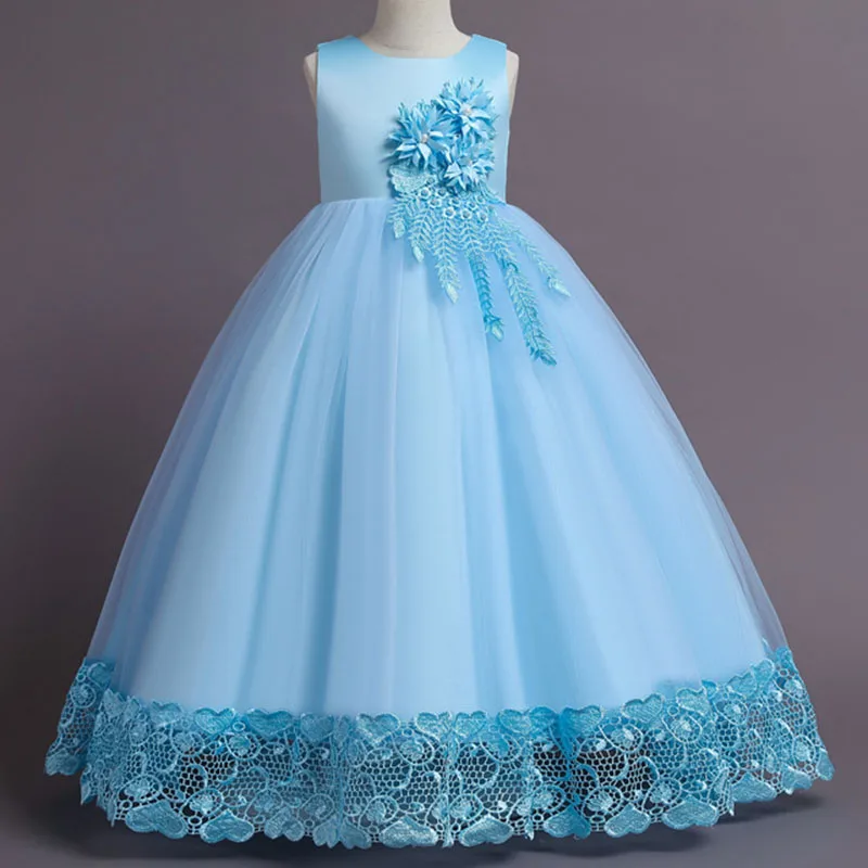 Children Dress Skirt Flat Tail Long Tail Princess Skirt Print Party Birthday Evening Dress Summer Girl Flower Catwalk girls dress,princess costume,kids clothes