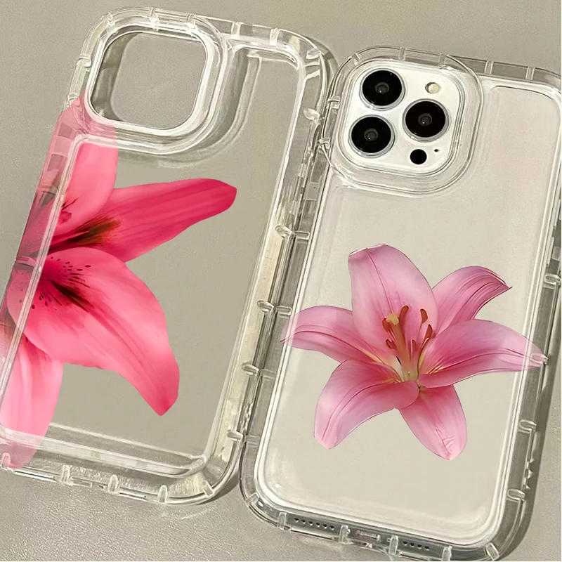 Pretty Pink Sakura Flower Phone Case with Clear Back Cover