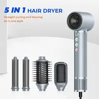 1400W Professional 5 in 1 Hair Dryer With Comb High-Speed Hot Air Brush Negative Ions Blow Dryer Brush Air Styling Curling Iron 1