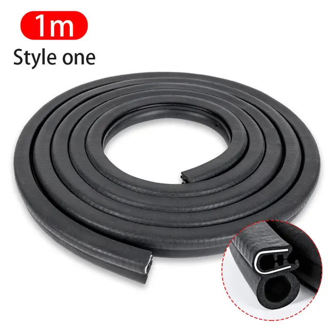 SEAMETAL 5m Car Door Rubber Seal Strip Universal Soundproof Sealing Strips with Side PVC Bulb