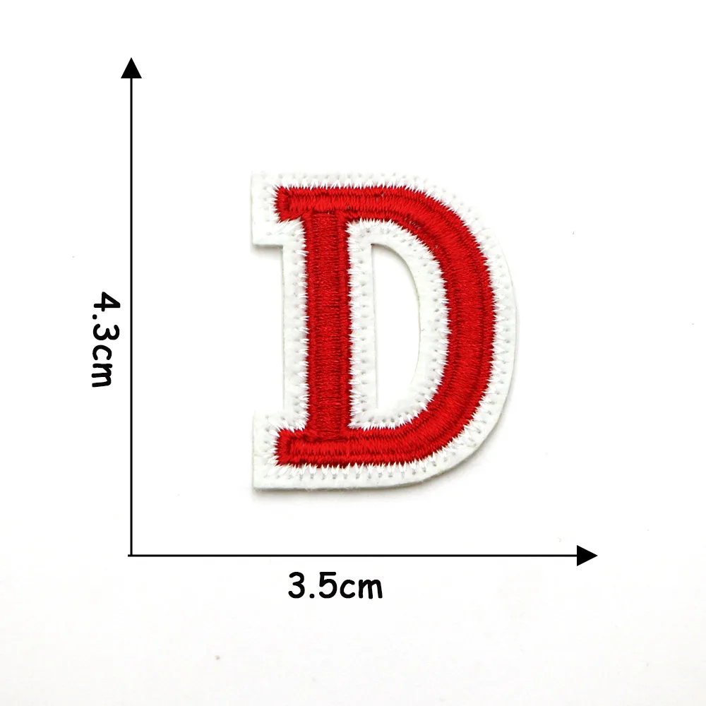 Iron on Patches Sew on Applique Patches Red Letter Alphabet Embroidered Diy Name Badge Decor Repair Patcch 1PC embroidered patches heat transfer stickers clothing patches