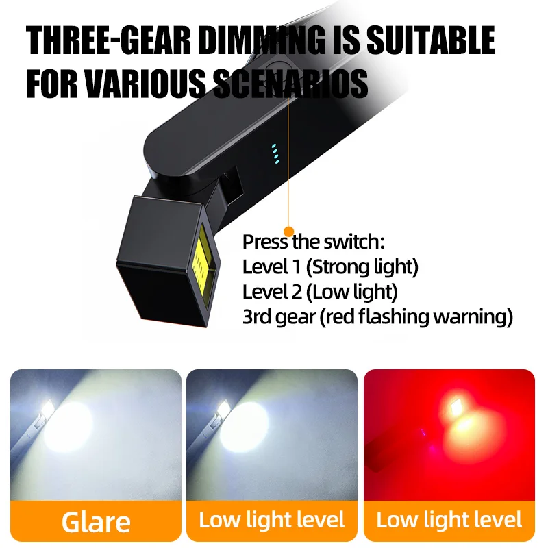 Magnetic Work Light Rechargeable COB Flashlight  Suitable for Night Work Emergency Lamp Night Light Small Car Lamp 4