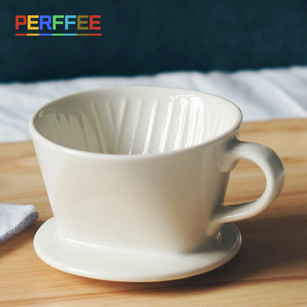 CeramicCoffeeDripperSectorDripCoffeeFunnelPourOverEspresso