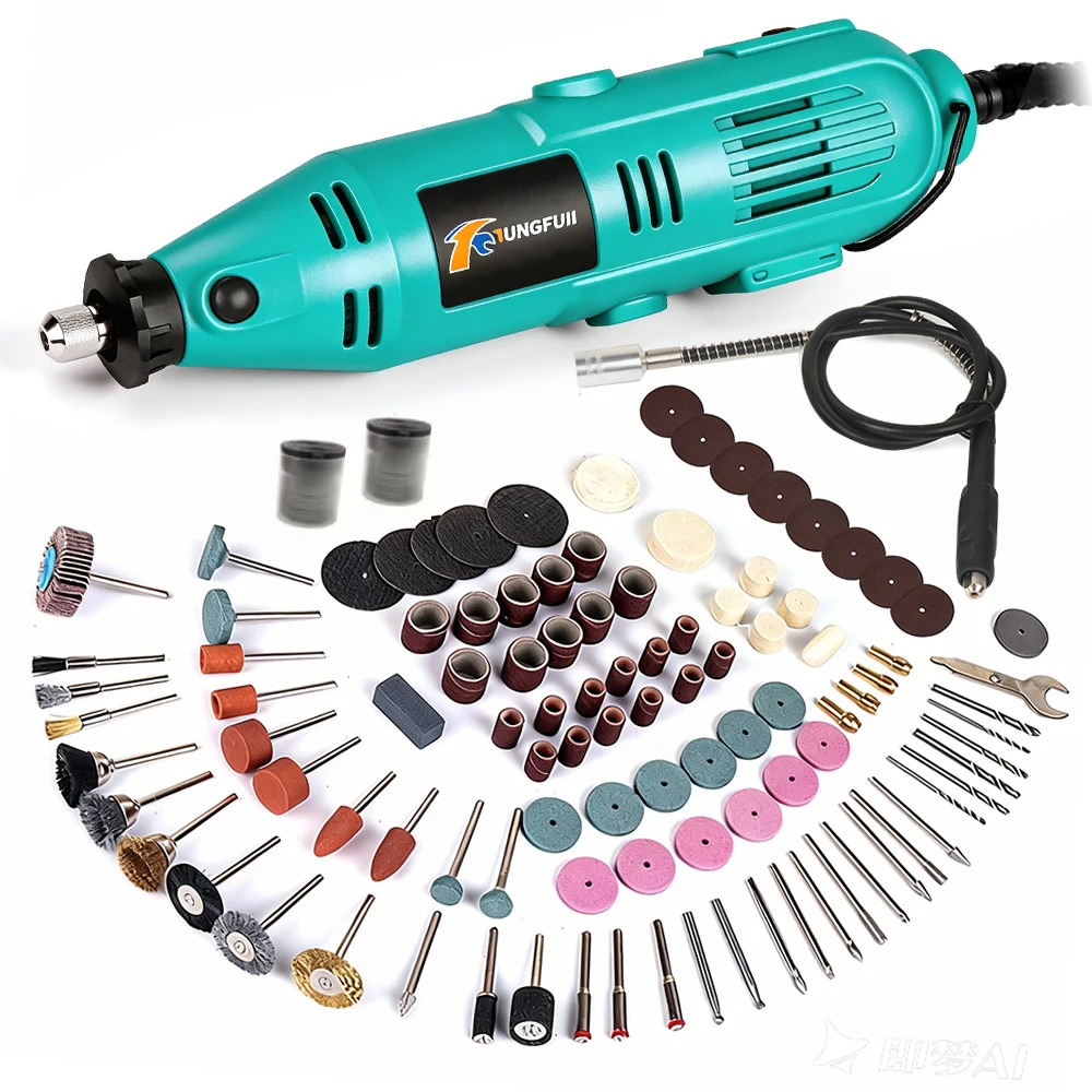 Outil rotatif électrique du kit de perçage pour modélisme 388 pièces avec mandrin et câble.