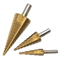 Perceuse à échelle à rainure droite, poignée triangulaire de 4-12/4-20/4-32mm, perceuse de scie 3/6/8, ensemble d'assemblage pour travailleurs de poinçonnage de trous de 6 pièces 5