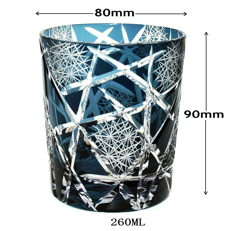 Japanese Handmade Crystal Whisky Glass, Retro Foreign Wine Glass, Handmade Carved, Light Luxury, 260ml