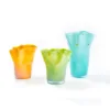 Glass Vase Hand Wavy Edge Pleated Gradient Color Hydroponic Glass Bottle Flower Vase Terrarium Home Decoration Accessories 6