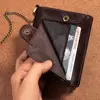 HUMERPAUL Genuine Leather Men's Wallet Short Multi Function ID Credit Card Holder Portemonnee High Quality Zip Coin Pocket 5