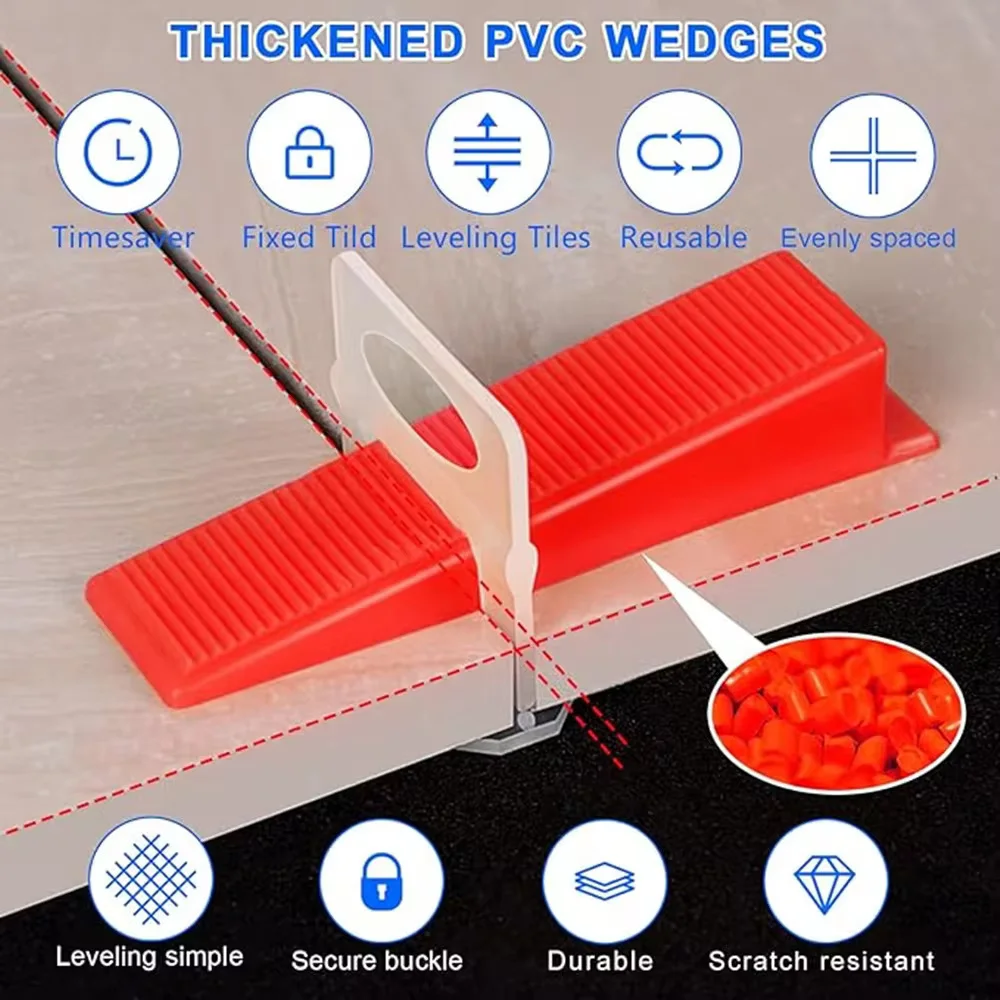 Reusable Tile Leveling System Wedges 100-400Pcs Tiling Spacers Insert Clip Construction Tool Floor Wall Carrelage Laying tile spacers,tile leveling clips,tile leveling tools