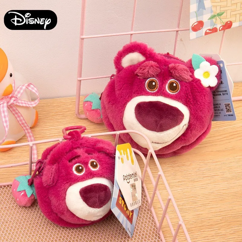 

Disney Plush Coin Purse Kawaii Lotso Cartoon Plush Toys Pendant Bag High Capacity Storage Bags Girl Birthday Gifts Supplies