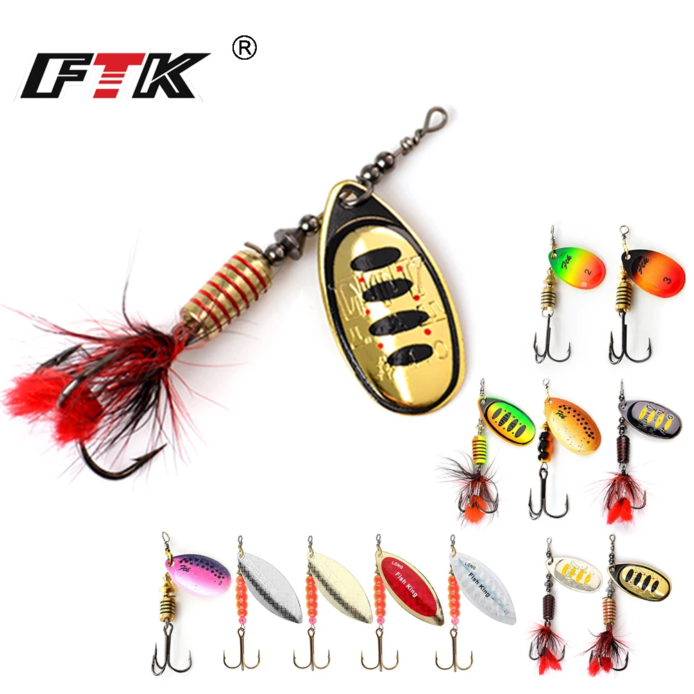 

FTK 1pcs Fishing Lures Spinner Lure 7-20g Hard Lure Metal Jig Spoon Lure with Treble Fishing Tackle Bait Fishing items