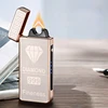 Gold Extra Large Arc Ciga Lighter USB Charging Lighter Plasma Cigar Lighter Windproof Flame Electronic Lighter 3