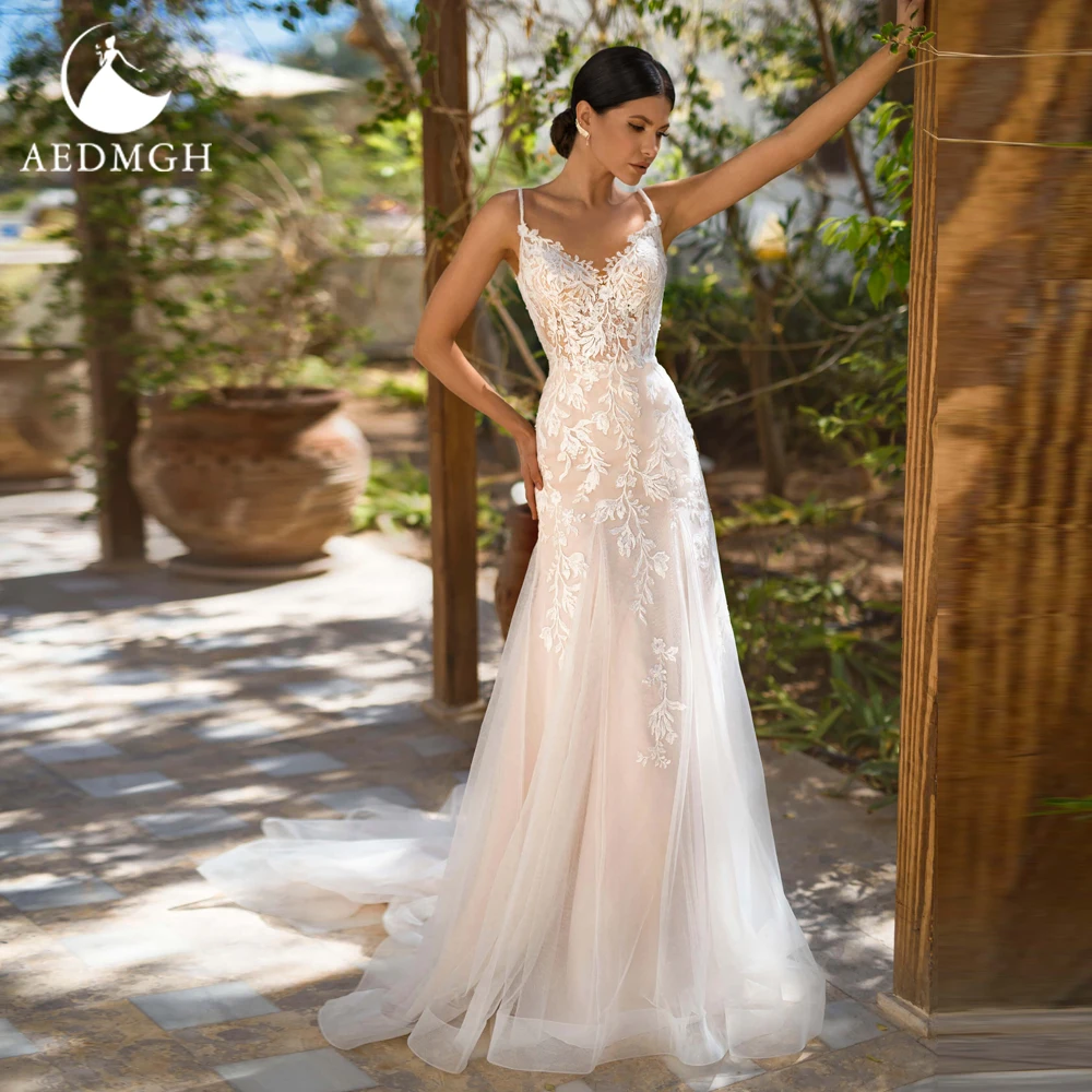 Aedmgh Mermaid Wedding Dresses 2022 Sweetheart Detachable Ruffle Sleeve Vestido De Novia