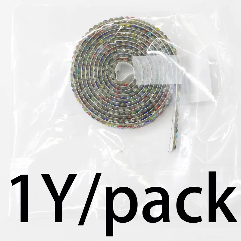 (1yard/pack) 11mm Multi-color Glass Rhinestone Ribbon With Adhesive Backing Handmade Bow Home Decoration Crafts