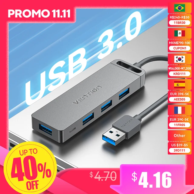Vention USB C Hub High Speed 4 Ports Multi Type C to USB 3.0