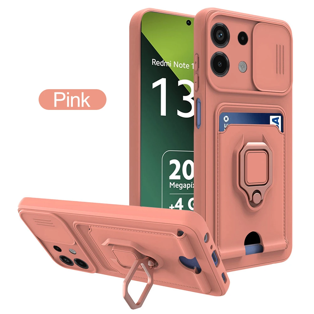 Luxury Magnetic Card Slot Phone Cover with Camera Protection and Push Window Design