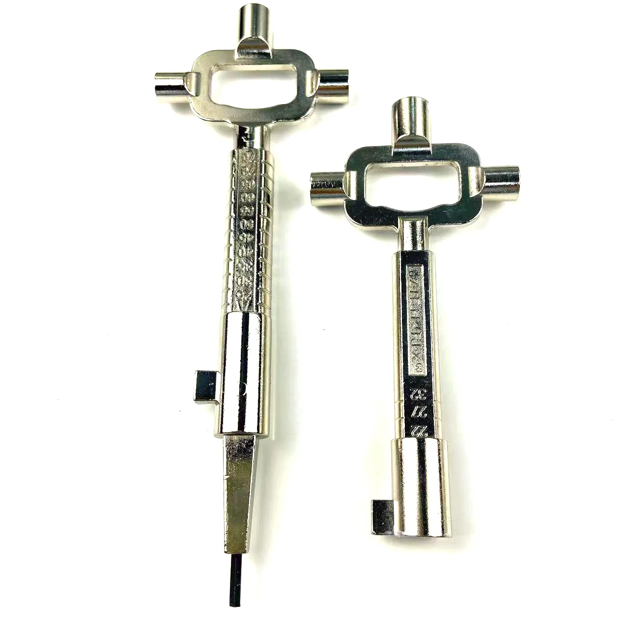 Door Lock Cylinder Door Lock Accessories Locksmith Lock Keys 6 in 1 Construction Key 2pcs Stainless Steel Multitools Measuring Tools for Lock Cylinder
