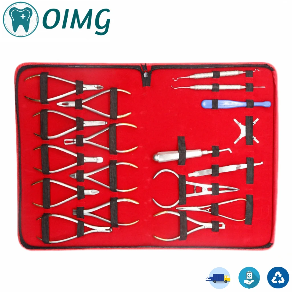 

Dentist Orthodontic Tools Set Orthodontic Pliers Forming Pliers Stainless Steel Instrument Archwire Orthodontic Set 18Pcs/set