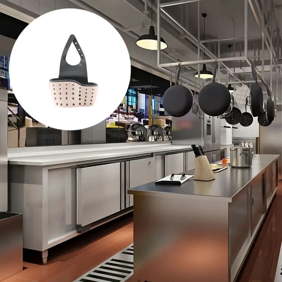 حوض مطبخ سلة تخزين معلقة ، بلاستيك ، غسل الصحون ،...