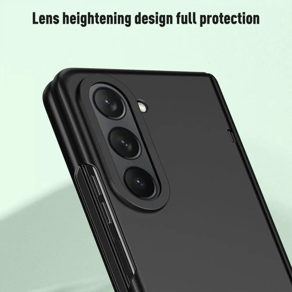 Simple Solid Color Skin Feel Hinged Folding Case For Samsung Galaxy Z Fold 5 Shell Film Integrated All-inclusive Protection Case