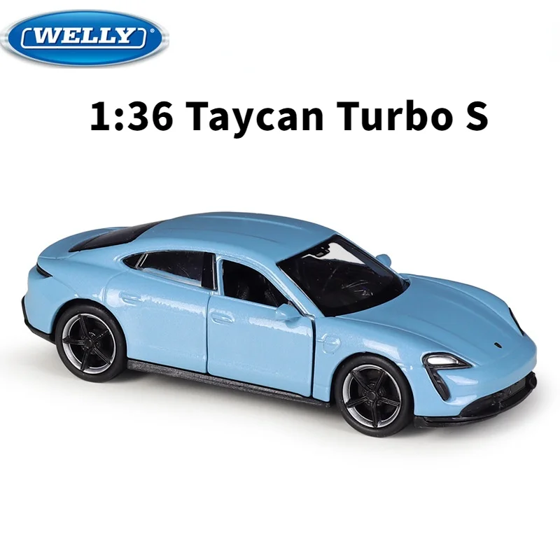 

Модель автомобиля из сплава в масштабе 1:36 Porsche Taycan Turbo S, любимый Рождественский подарок на день рождения B617