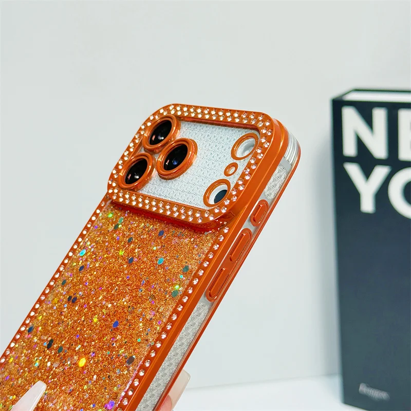 Sparkling Diamond Glitter Sequin Bling Phone Case - Shockproof Air Soft Silicone Duo Cover