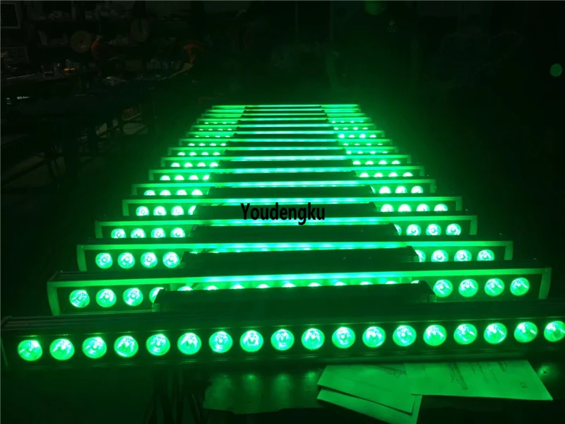 2 pieces DMX control Outdoor building illumination 18x10w rgbw LED wall wash bar