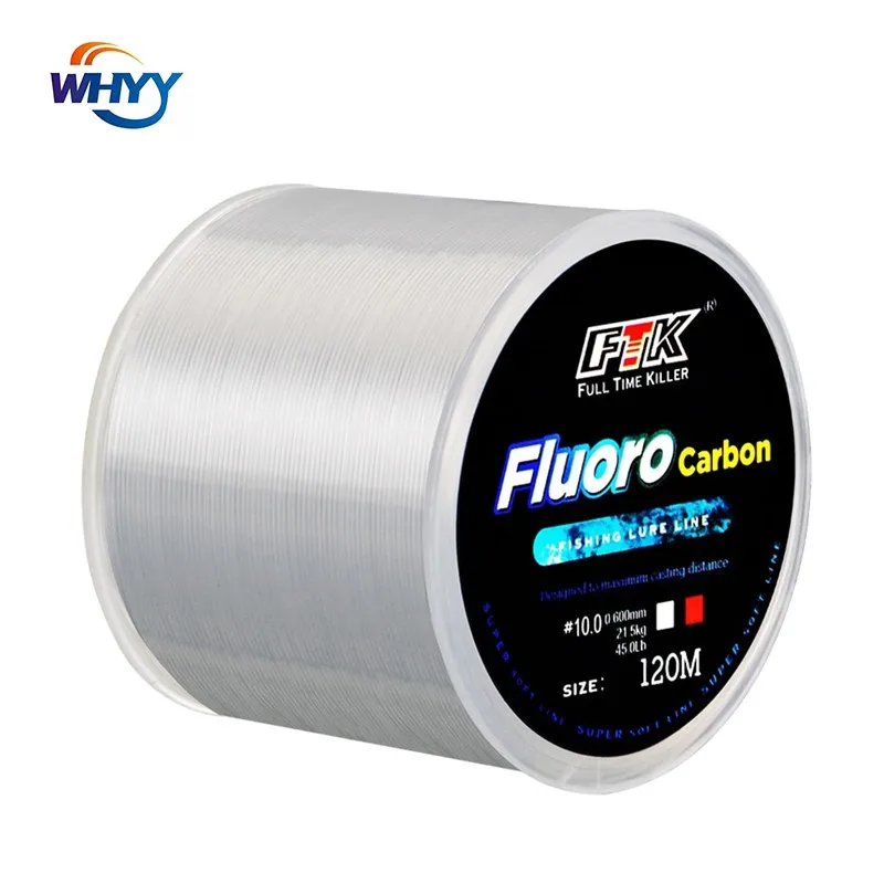 

120M Fluorocarbon Coating Fishing Line 0.20mm-0.60mm 7.15LB-45LB Carbon Fiber Leader Line Fishing Lure Wire Sinking Line Japan