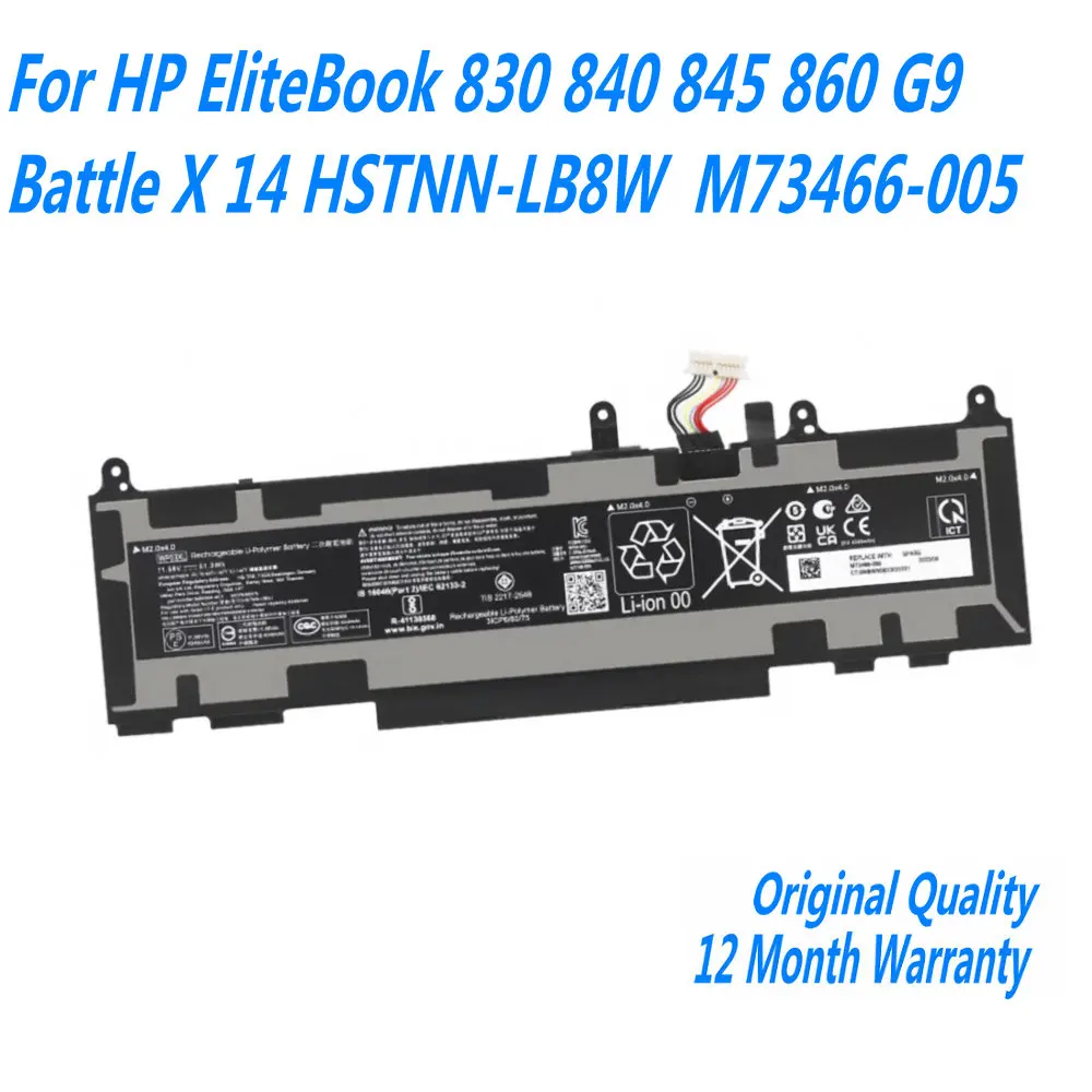 Nuova Batteria Per Laptop Wp03Xl Per Hp Elitebook 830 840 845 860 G9 Battle X 14 Hstnn-Lb8W M73466-005 11.58V 51.3Wh
