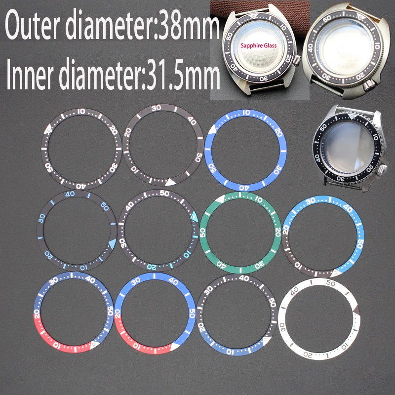 38mm Flat Aluminum Bezel Insert Rings Fit SKX007 SKX009