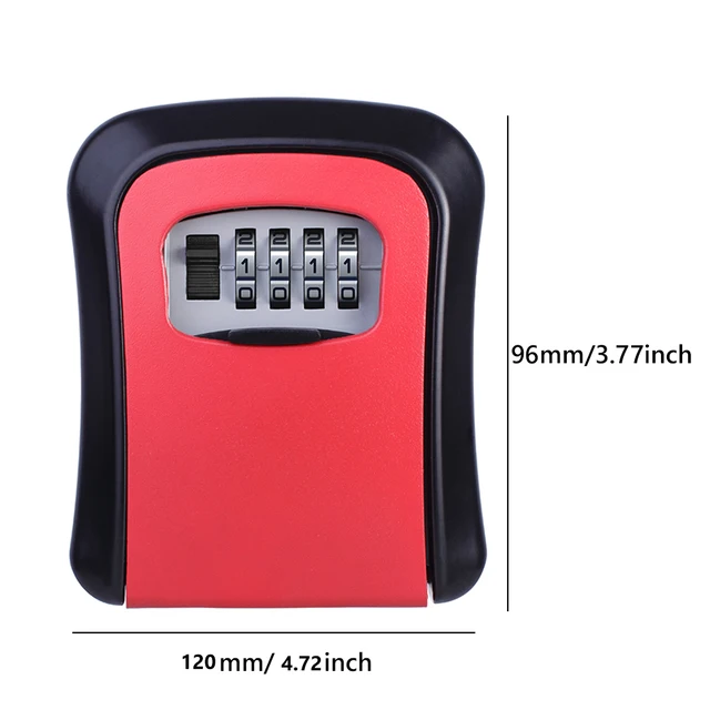 Wall Mount Key Lock Box 4 Digit Password Code Security Lock No Key for Home Office Key Safe Secret Storage Box Organizer 6