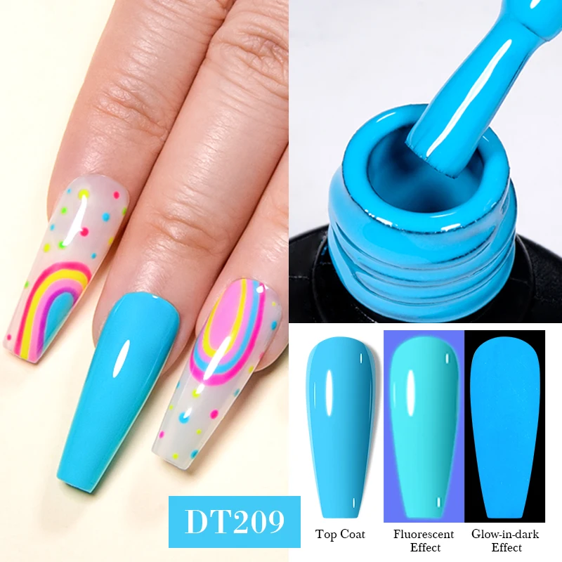 Vibrant Neon Gel Nail Polish Collection - Fluorescent Green, Red, and Yellow