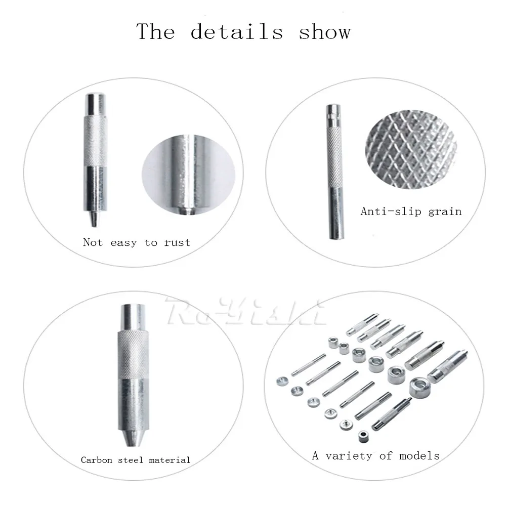 1 Set Handmade Metal Eyelets Mold Tool 3.0-20mm Eyelets Tool Grommet installation Carbon Steel DIY Accessories eyelet punch tool set,grommet punch tool,grommet tool kit,grommet tool